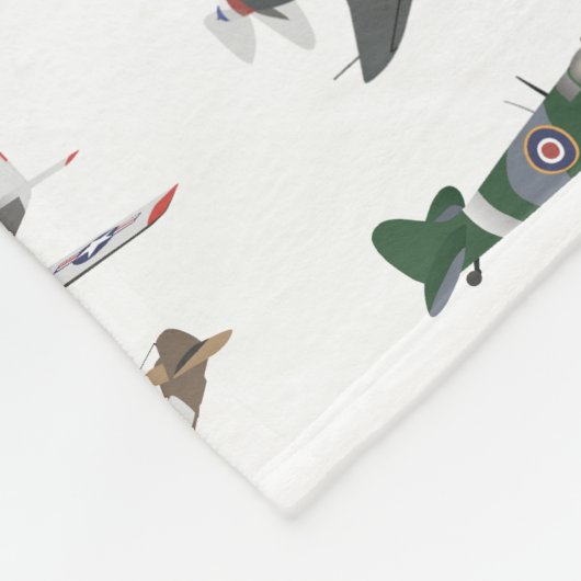 複数の第2次世界大戦飛行機のパターン フリースブランケット (角)