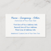 複数の色の平和シンボル 名刺 (裏面)