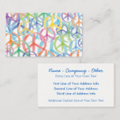 複数の色の平和シンボル 名刺 (正面/裏面)