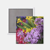 複数の色の花 マグネット (正面/裏面)