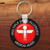 複数の薬物アレルギーの医療アラート キーホルダー (正面)