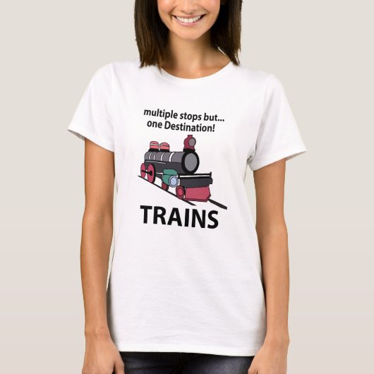 複数の行ストップき先列車を1本ずつ増発 Tシャツ (正面)
