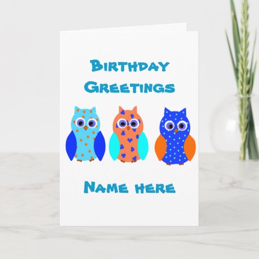 複数の製品に3つのOwl カード (正面)