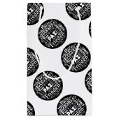 複数の言語での小規模な抱き枕平和デザイン スモールペーパーバッグ (裏面)