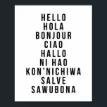 複数の言語でHello ポスター<br><div class="desc">Hello In Multiple Languages - Hola Bonjour Ciao Halo</div>