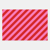 複数の診断ストライプパターンDIYカラーホットピンク ラッピングペーパーシート (正面)