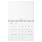 複数の赤い花のような形の抽象デザイン カレンダー (2月 2026)