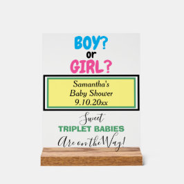 複数の赤ちゃんシャワーピンクブルーイエローグリーン名 アクリルサイン