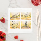 複数の音楽ノート スタンダードランチョンナプキン (インサイチュ)