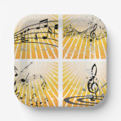複数の音楽ノート ペーパープレート (正面)