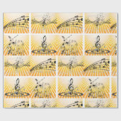 複数の音楽ノート ラッピングペーパー (フラット)