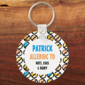 複数の食物アレルギーのパーソナライズされた子供 キーホルダー (正面)