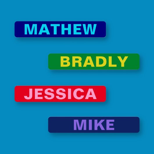 複数はっきりした色の名前の防水 ラベル