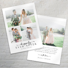 複数エレガントの写真のスクリプ結婚ト サンキューカード