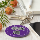 複数カスタムのQrコードブラックミニマリストキーチェーン キーホルダー (側面)