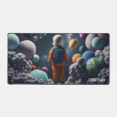 複数カラフル惑星宇宙飛行士宇宙 デスクマット (正面)
