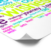 複数カラフル言語Wordクラウド ポスター (角)