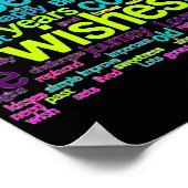 複数カラフル言語Wordクラウド ポスター (角)