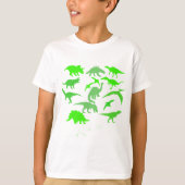 複数クール恐竜コラージュフード付きスウェットシャツスウェットシャツ Tシャツ (正面)