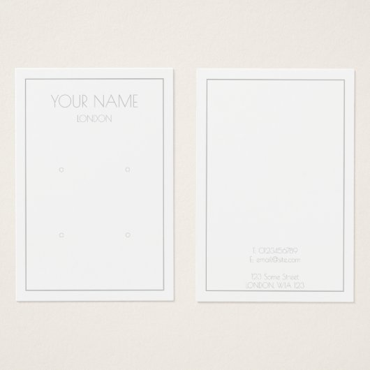 複数シンプルイヤリングライトディスプレイカード (正面&裏面)