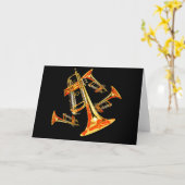 複数トランペット カード (黄色い花)