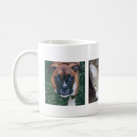 複数パーソナライズされたのペット写真マグカップ コーヒーマグカップ (左)