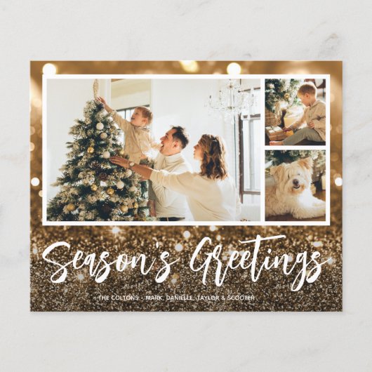 複数フォトシーズンのグリーティングバジェットカード (正面)