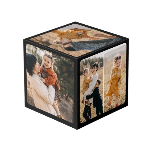 複数ミニマルモダン写真コラージモノグラム フォトキューブ (裏面アングル)