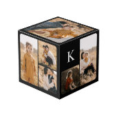 複数ミニマルモダン写真コラージモノグラム フォトキューブ (正面アングル)