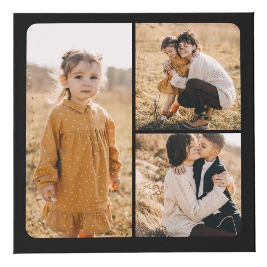 複数ミニマルモダン写真コラージモノグラム フォトキューブ (正面)