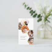 複数モダンのコラージュ六角ハニカム 名刺 (スタンド正面)