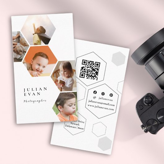 複数モダンのコラージュ六角ハニカム 名刺