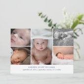 複数モダンの写真ベビーの誕生の発表 案内状 (スタンド正面)