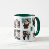 複数モダンクリスマスフォトコラージモノグラム マグカップ (正面右)