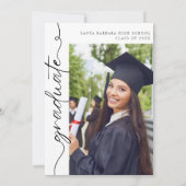 複数モダン写真卒業 招待状 (裏面)