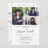 複数モダン写真卒業 招待状 (正面/裏面)