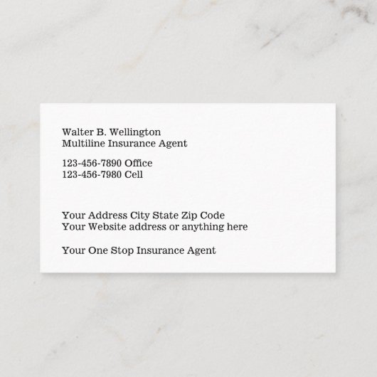 複数保険募集人 名刺 (裏面)