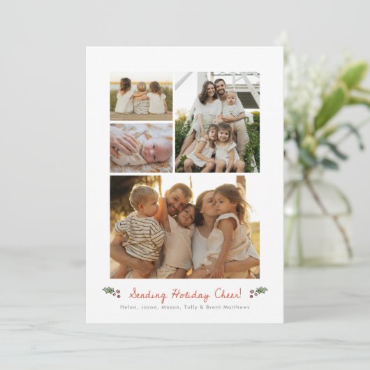 複数写真でホリデーシーズンの挨拶を伝える写真 シーズンカード (スタンド正面)