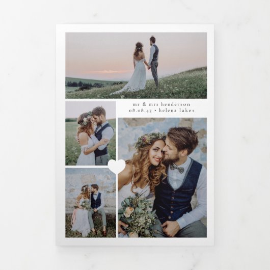 複数写真結婚のサンキューカード 三つ折り案内状 (カバー)