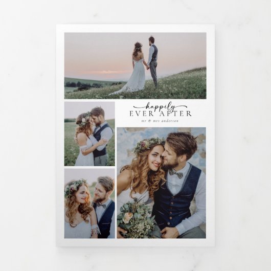 複数写真結婚のサンキューカード 三つ折り案内状 (カバー)