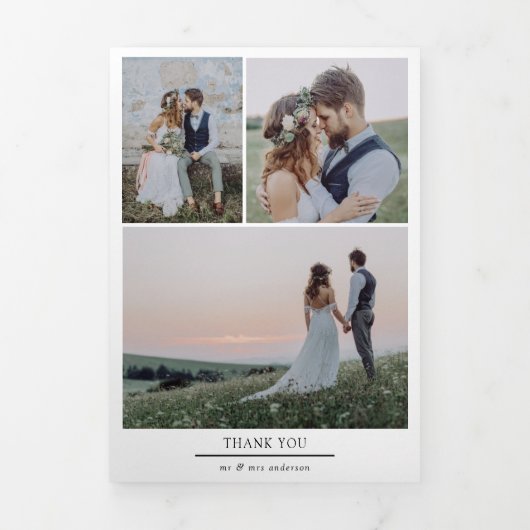 複数写真結婚のサンキューカード 三つ折り案内状 (カバー)