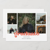 複数写真 2023 年卒業お知らせ 招待状 (正面/裏面)