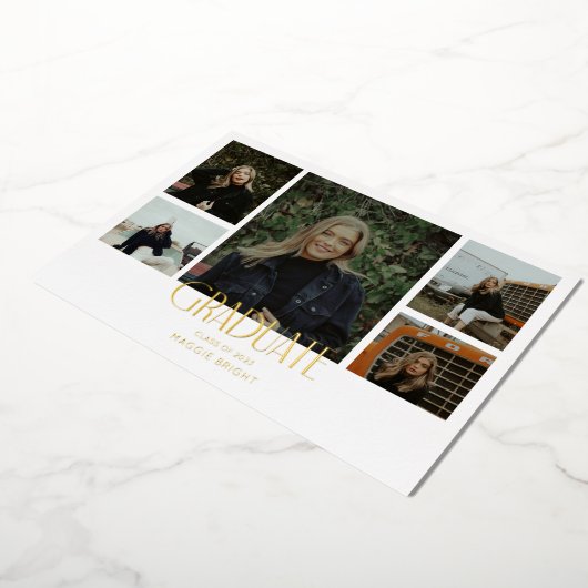 複数写真 2023 年卒業生発表 箔招待状 (回転した状態)