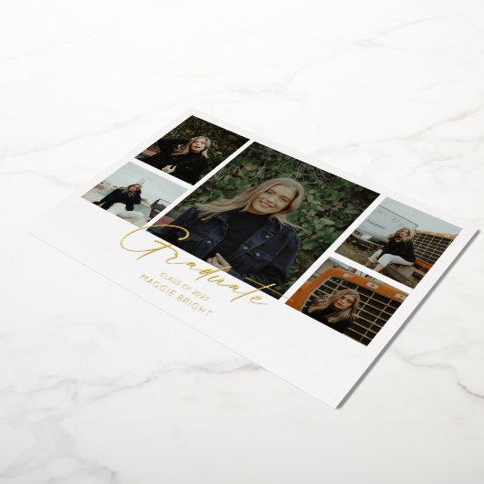 複数写真 2023 年卒業生発表 箔招待状 (回転した状態)