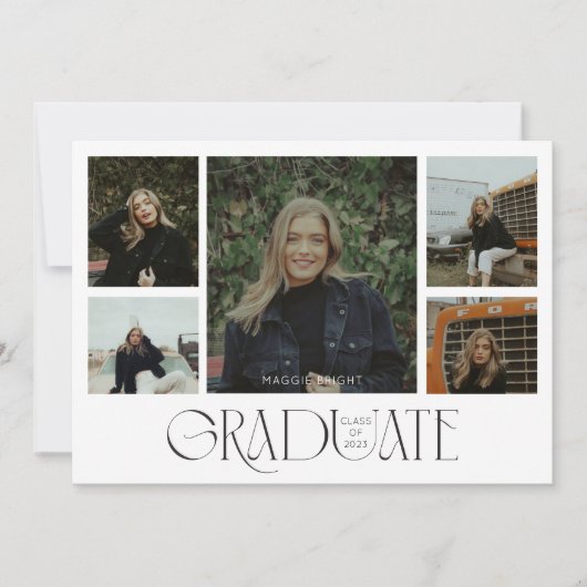 複数写真 2023 年卒業発表 招待状 (正面)