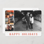 複数写真 | 4イメージ |ハッピーホリデーズコラージュ シーズンカード (正面/裏面)