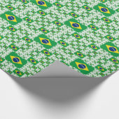 複数層ブラジルカラフル国旗 ラッピングペーパー (角)