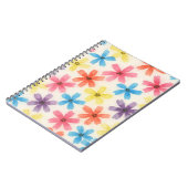 複数色の花水彩 ノートブック (左側)