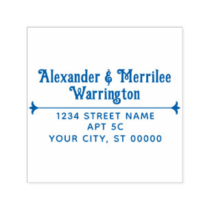 複数行の名前, ディバイダー#1付きの返送先住所 セルフインキングスタンプ