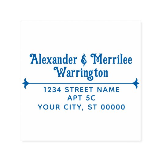 複数行の名前, ディバイダー#1付きの返送先住所 セルフインキングスタンプ (デザイン)